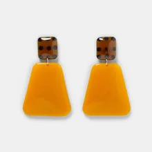 

Ztech Vintage Fashion Women Acrylic Geometric Big Earrings Trendy Leopard Print Resin Statement Earrings Statement Za Jewelry