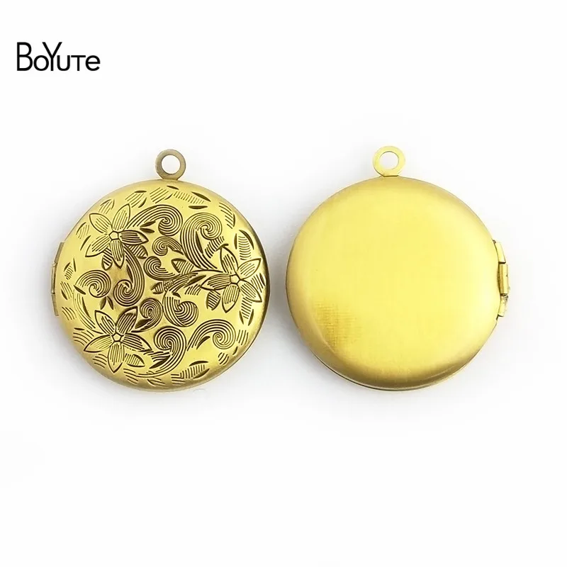 BoYuTe 10Pcs Metal Brass 276MM Round Photo Locket Pendant Diy Floating Locket Charms (2)