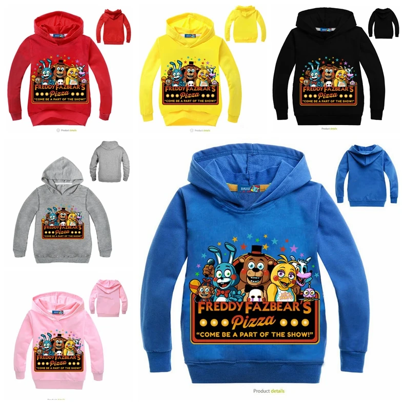 

Boys Girls Five Nights at Freddy's Kids Sweatshirts Hoodie Pullover Children's Long Sleeve T-shirt Spring Autumn Casual Clothing