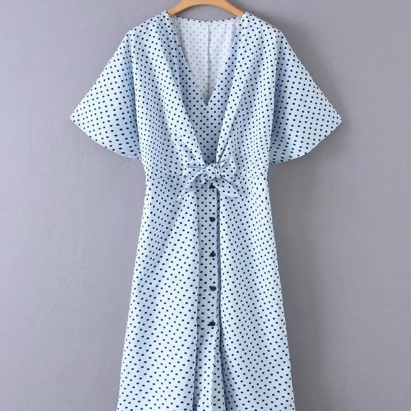 

Popular new Xiaozhou 50-19020 European and American fashionable dot dress