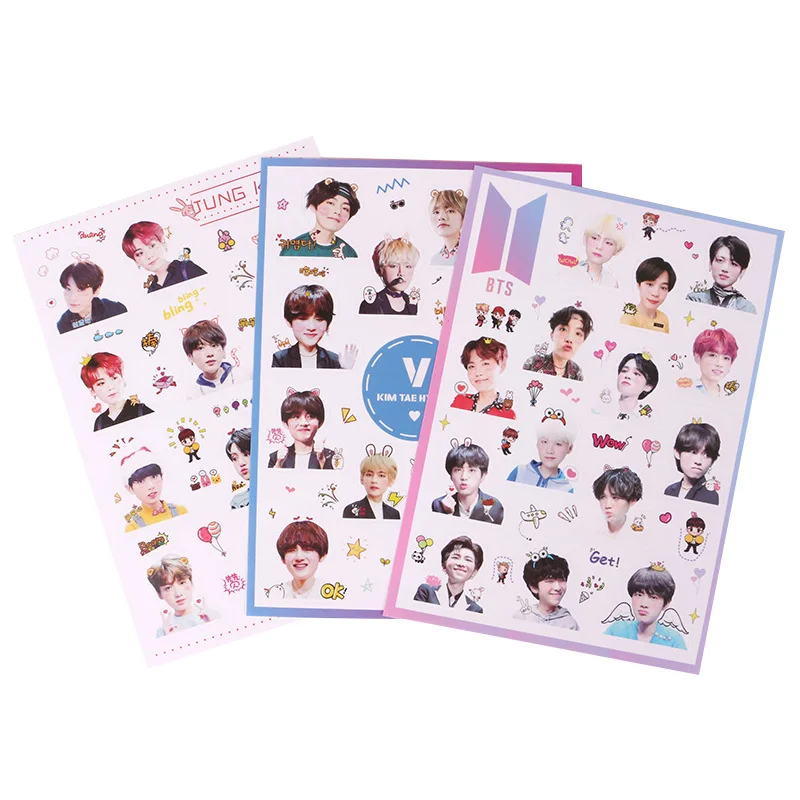 

New Hot BT21 Stickers Fashion DIY Craft Photo Album Kpop BTS Stationery Bangtan Boys Scrapbooking For Baby Gifts