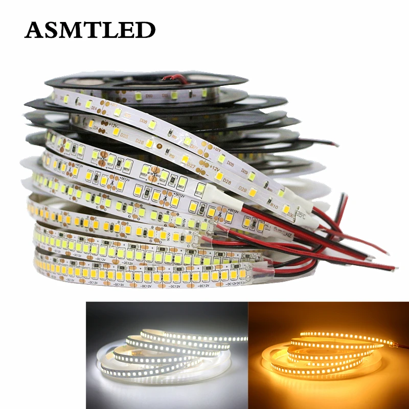 

5M SMD2835 Flexible LED Strip light DC 12V IP20 Waterproof LED Diode Tape Lamp 60/120/180/240 Leds/m White/Warm white LED Ribbon