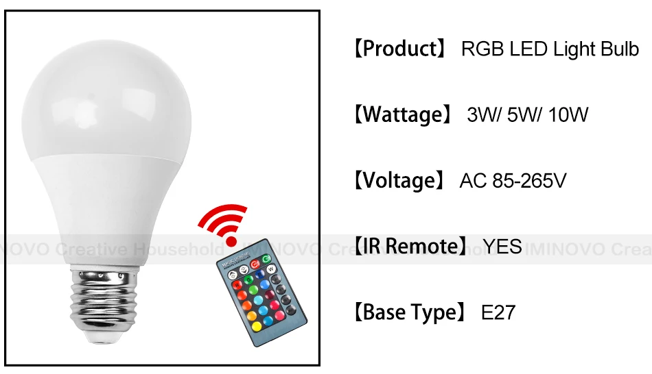 E27 E14 RGB светодиодный лампа 3W 5W 10W Цвет Magic Точечный светильник дистанционного Управление затемнения 24key Праздник Светодиодный Ночной светильник 110V 220V