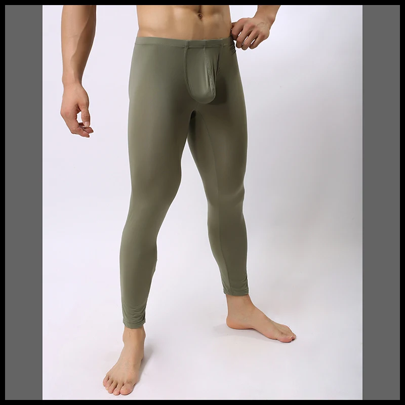 Мужское нижнее белье/Мужские сексуальные сетчатые прозрачные штаны для отдыха/прозрачные леггинсы из ледяного шелка для геев, одежда для сна