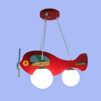 

Modern Colorful Wooden Child Kids Cartoon Pendant Light Bedroom Lamp Light Aircraft Airplane Toy Christmas Gift Lamps Lighting