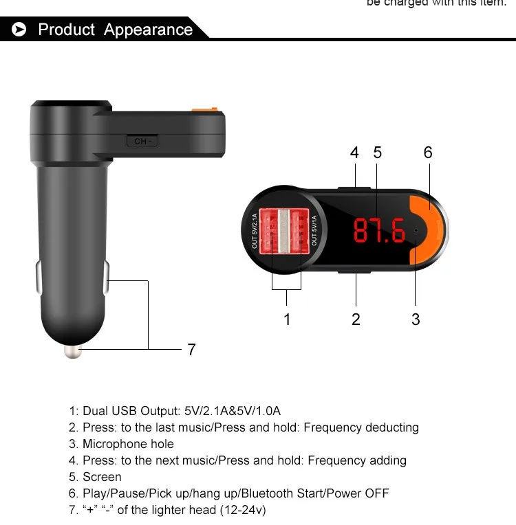 YUANMINGSHI Bluetooth Mini 2 порта USB Автомобильное зарядное устройство для телефона с автомобильным fm-передатчиком громкой связи FM USB передатчик