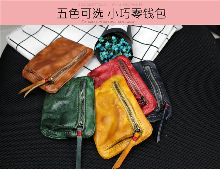 couro curto carteira mini bolsa pequena mudança