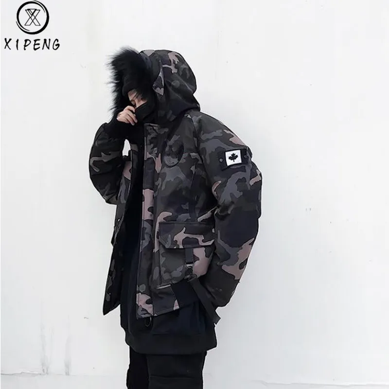 

High Quality New 2019 Fashion Camouflage Winter Jacket Men Thicken Warm Short Coat Fur Hooded Parka chaqueta hombre invierno