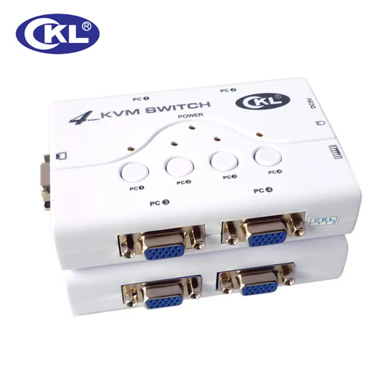 

4 port PS/2 VGA KVM Switch With Original cables, PC Monitor Keyboard Mouse Switcher CKL-54A