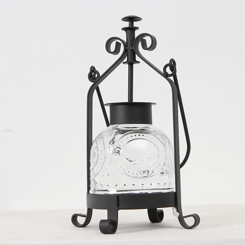 

Europe Style Lantern Sconce Iron Candlestick Candle Holder Candle Stand Light Holder Lantern Candlestick Craft Wedding Decor