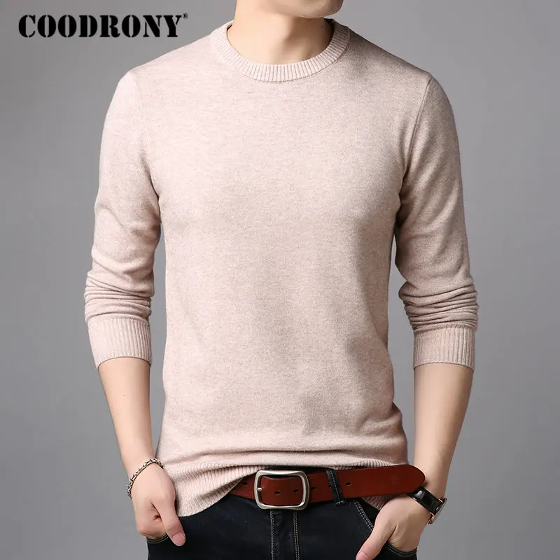 

COODRONY Thick Warm Christmas Sweater Men 2018 Winter New Arrival Knitted Cashmere Wool Pullover Men Casual O-Neck Sweaters 8251