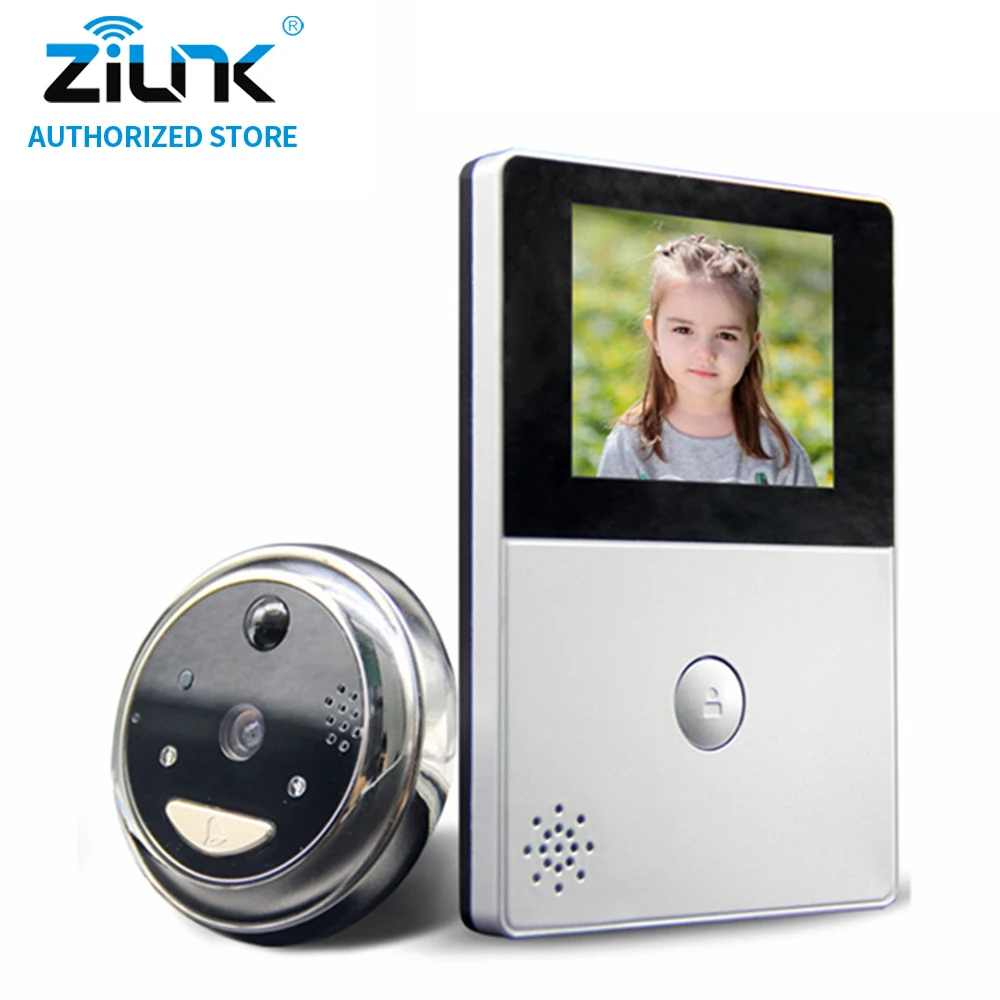 

ZILNK HD Battery Peephole WiFi Doorbell Cloud Storage PIR Night Vision Video Intercom Cateye Support TF Card 2 Way Audio Silver