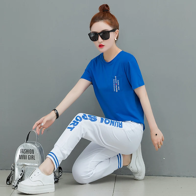 Tracksuit for Women Outfits Sportswear Matching Co-ord Set Suit Female Two Piece Set Top and Pant 2019 Summer 2pcs Clothing