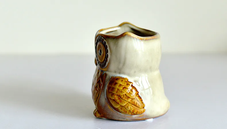 300ml Owl Mug Cartoon Ceramic 3D Animal Coffee Cup for Breakfast and Collection