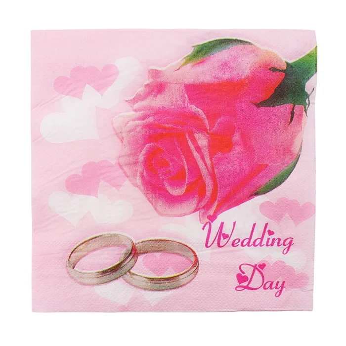 Вечерние бумажные салфетки в виде розового единорога на день рождения, свадебные романтические бумажные салфетки в виде Розы, одноразовые домашние вечерние салфетки для душа - Цвет: ring