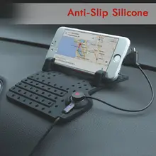 Non Slip Pad Mat USB Charging Cable Charger Car Mount Holder Stand For Mobile Phone for iPhone GPS Silicone Non-slip pad