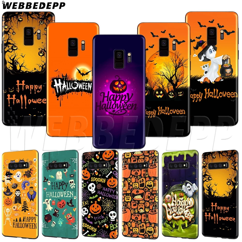 

WEBBEDEPP Happy Halloween TPU Soft Case for Samsung Galaxy Note 8 9 S6 S7 S8 S9 S10 S10e Edge Plus