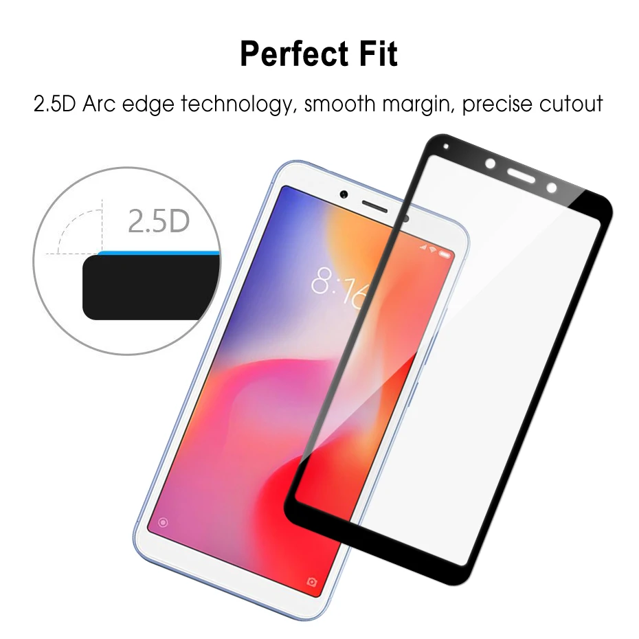 Redmi 6 стекло 2.5D 9H HD Высокое качество Полный экран протектор для Xiaomi закаленное