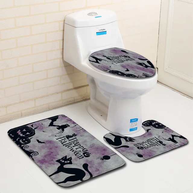 Zeegle Halloween Pumpkin Bath Mat Bathroom Floor Mat Non slip Toilet