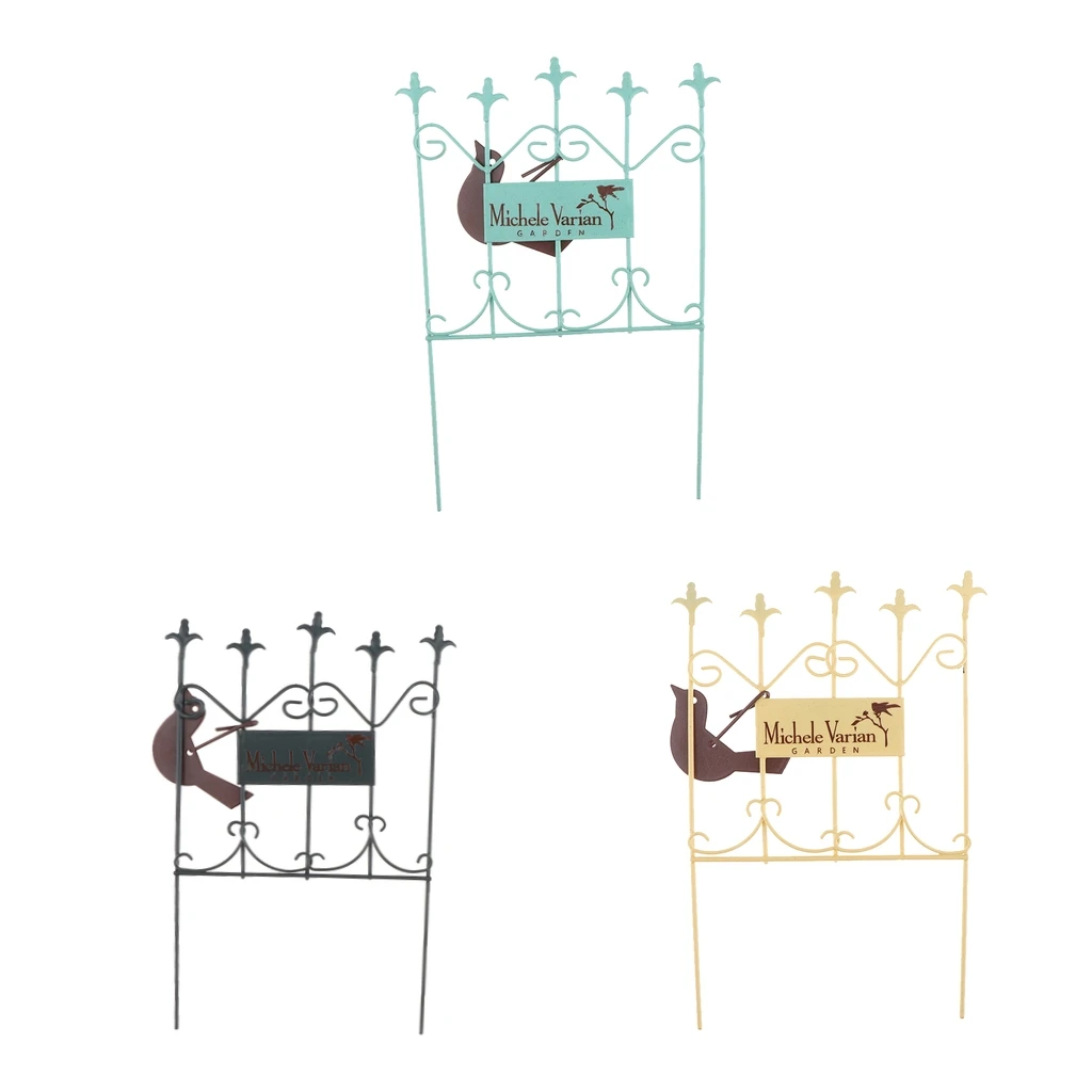 1/12 Dollhouse Metal Fence Ornaments Girls Miniature Garden Gate Metal  Accessories For Gift 3 Colors 
