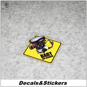 

NO.L265 Baby in car Cartoon Caution 3M Reflective Modified Stickers Car Glass Waterproof Decals Racing Motorcycle Motocross