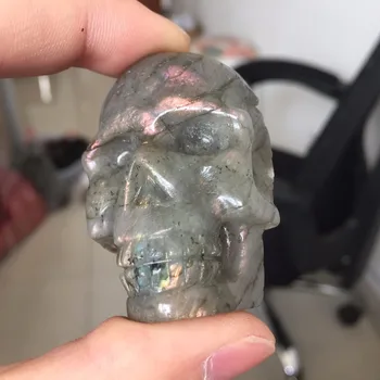 

2019 Hot Skull gift-lsk25(2inch) AAA+++ Unque Special High Quality Colorful Labradorite FACE Skull Reiki feng shui Crafts