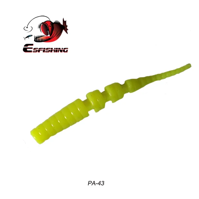 ESFISHING Polaris 42mm Sinking Artificial Silicone Soft Worm Baits Softness Pesca Tackle Winter Ice Fishing Lures Free shipping PA43