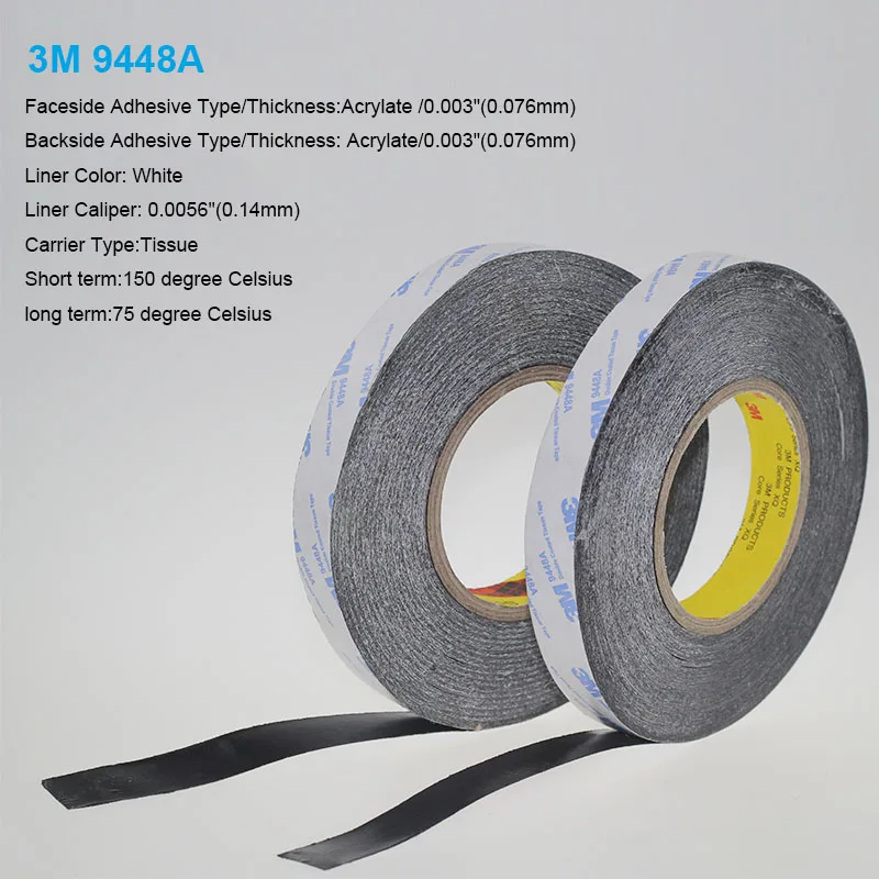 

2 Meter 25mm Width 3M9448A Double Coated Tissue Tape Thermally Conductive Adhesive thermal pad for heat sink heatsink radiator
