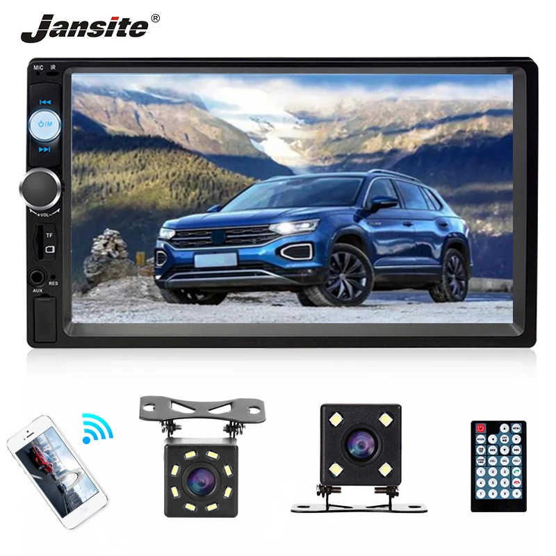 

Vtopek 2 din 7" Car Radio HD MP5 Player Digital Touch Screen Back-up Camera Bluetooth hands-free video playback Mirror link
