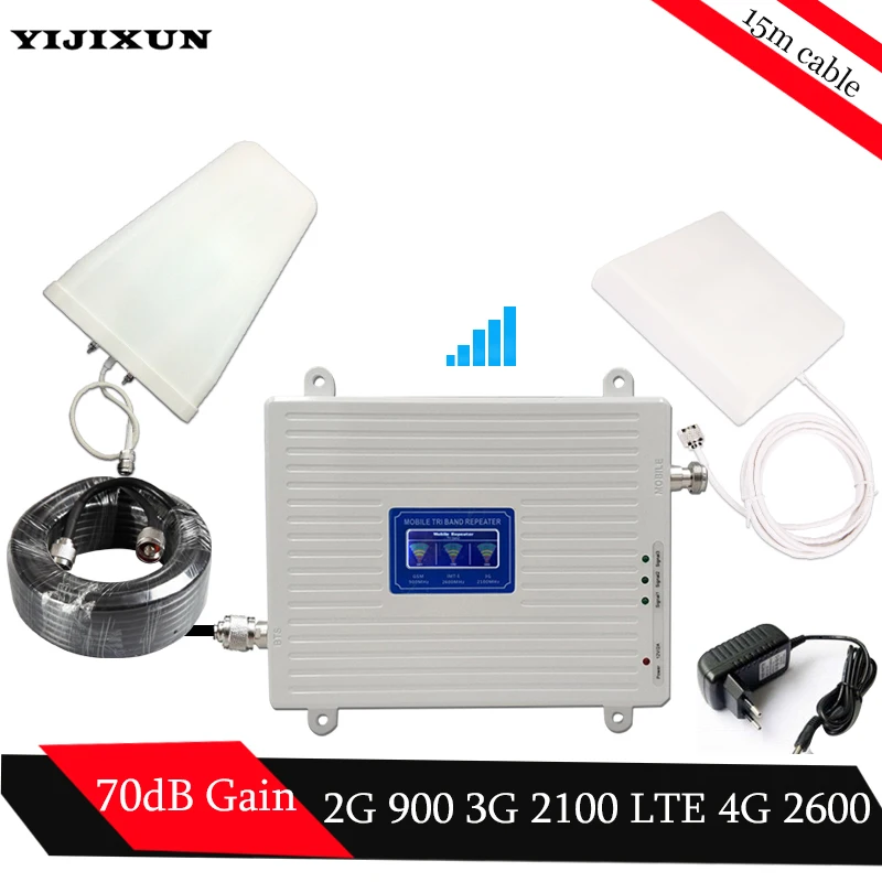 

2G 3G 4G 900 2100 2600 GSM WCDMA LTE 2600 Cell Phone Signal Booster GSM 3G 4G LTE 2600 Repeater Cell Phone Booster