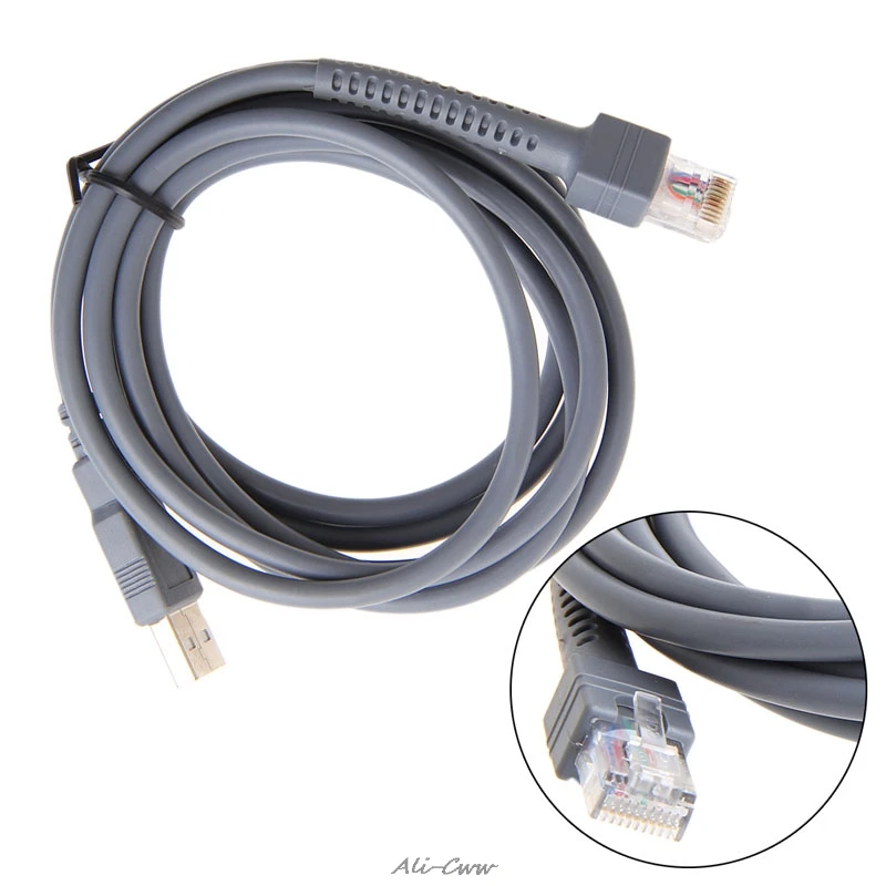 2 м символ сканер штрих кодов USB кабель LS1203 LS2208 LS4208 LS3008 CBA U01 S07ZAR|Детали и