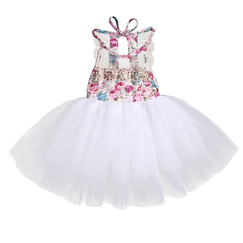 

New Cute Newborn Baby Kids Girl Dress Flower Sleeveless Tulle Tutu Cake Party Sundress