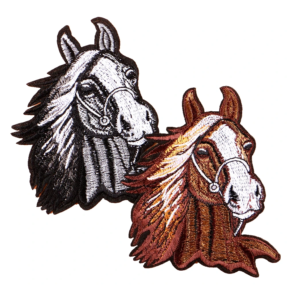1 Pc Badge Horse Patches Iron on Sew on Embroidery Patch Motif Applique