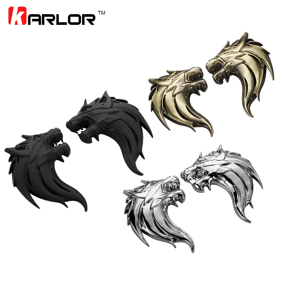 Topker T/ête de Loup de Moto Moto Voiture Porte Decal Badge Paster Film Emblem Autocollants Casque Camion D/écor