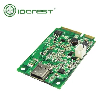 

IOCREST ASM1142 Chipset Mini PCI Express to 1 Port USB3.1 Type-C Host Expansion Controller Card with 2 Pin Power Conect