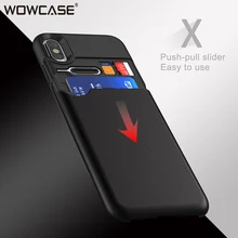 Para o iphone X Caso, slot para Cartão de Crédito WOWCASE 360 Graus cartões de Visita Fosco Capa Protetora Para o iphone iX 10 Silicone PC Caso Tampa de Proteção Do Telefone Móvel Casos para iPhone X Além de Acessórios