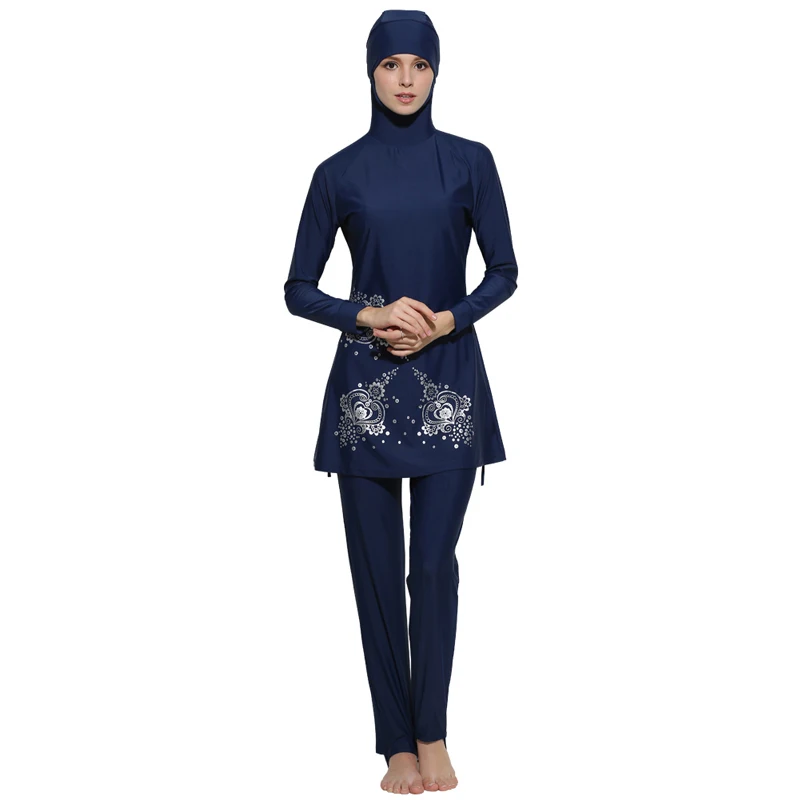 Пуш-ап длинный рукав плюс размер женский полный Купальник костюм Burkinis мусульманская одежда для плавания скромный исламский купальный костюм Baiclothing - Цвет: 5