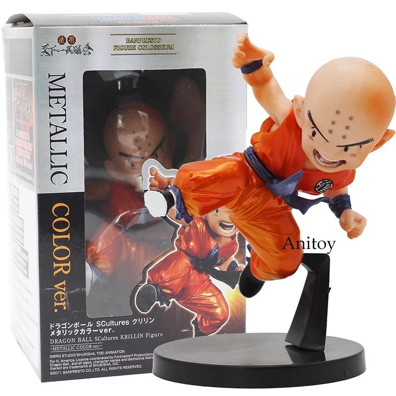 Dragon Ball Scultures Krillin цвета металлик Ver. Banpresto фигурка Колизей ПВХ фигурку Коллекционная игрушка 10 см
