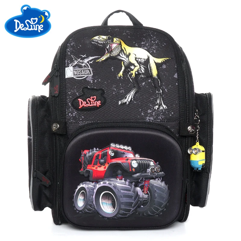 Delune, новинка, модные детские школьные сумки с мультяшными котами для мальчиков и девочек, 3D, 1-3 класс, ортопедический рюкзак, детский школьный рюкзак, Mochila Infantil