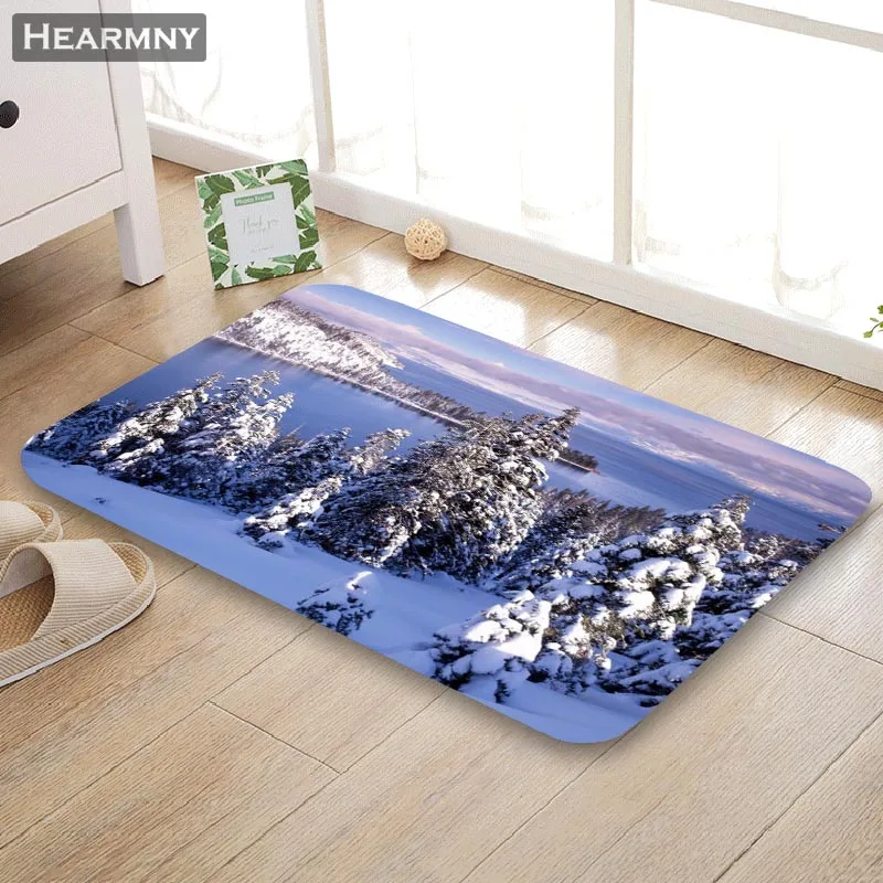 Billig Nizza Schnee Szene Fußmatte Outdoor Boden Matte Hause Kreative Matte Super Weichen, Saugfähigen Bad Tür Eingang Matte 40X60 cm, 50x80 cm