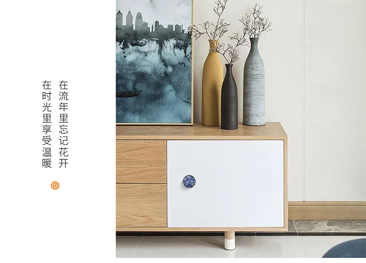 Round Marble brass cabinet pullsKitchen Drawe (2)