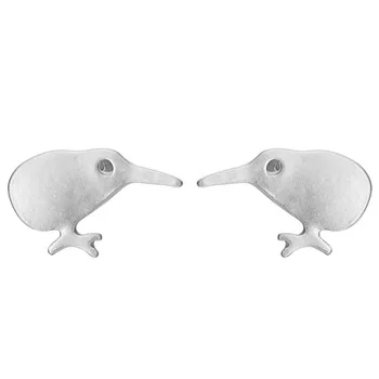 10Pair 2016 Real Designer Animal Kiwi DNA Stud Earrings18 k Gold Plated Peace Dove Bird Cute Earrings Fake Plug Earrings for Men