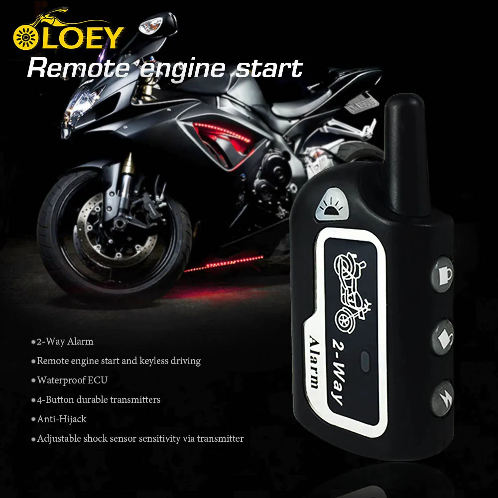 Motorcycle Remote Control 2Way Security Alarm System Antitheft