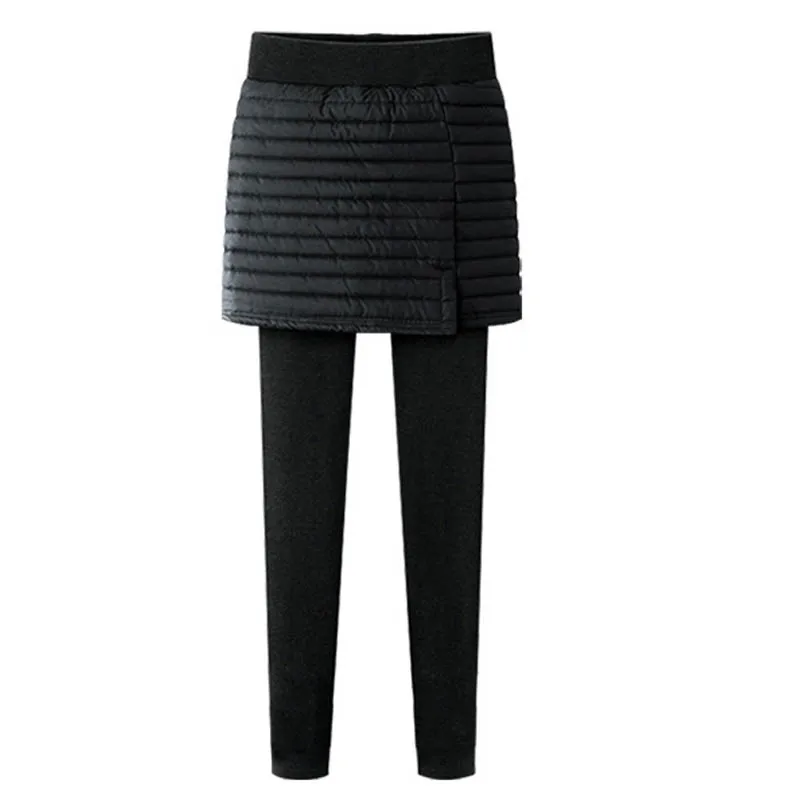 NORMOV, женские зимние утепленные леггинсы, высокая талия, эластичные, одноцветные, тонкие, верхняя одежда, брюки, юбка, M-6XL размера плюс, леггинсы - Цвет: black6
