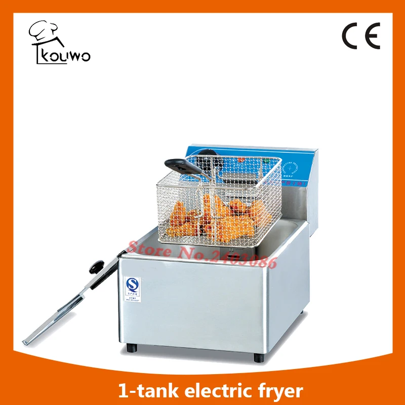 Stainless Steel table counter top catering equipment single tank single basket electric chicken potato chips deep Fryer for sale
