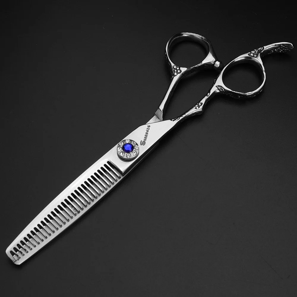 Профессиональные Ножницы sharp 440c стали левая рука Парикмахерские ножницы высокого качества Парикмахерская ножницы бритва, набор - Цвет: Thinning scissors