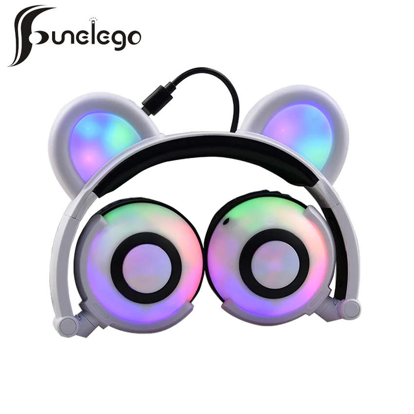 Funelego Wireless Bluetooth Earphone Flashing Glowing Bear Ear Luminous