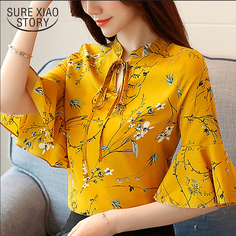 Женские топы и блузки 2019 blusas mujer de moda harajuku повседневные шифоновые 1874 с коротким