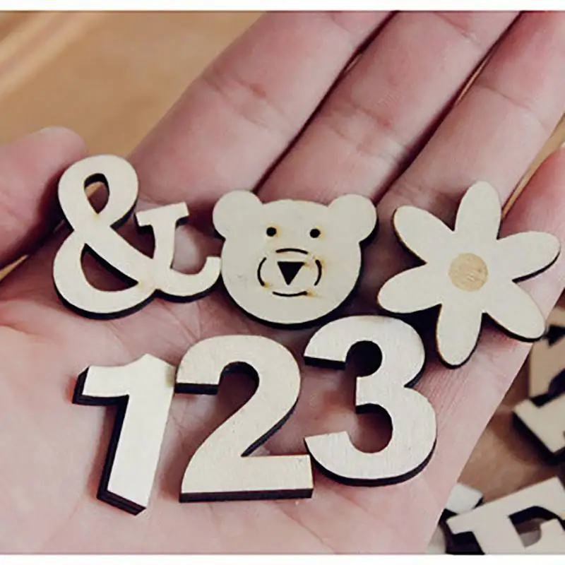 

Self-Adhesive Numbers Craft English Letter Patterns Ornaments Wooden Home Christmas Decor Accessories