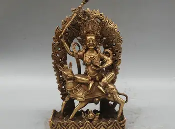 

9'' China Tibet Pelden Lhamo Protector Buddha Ride Horse Bronze Statue